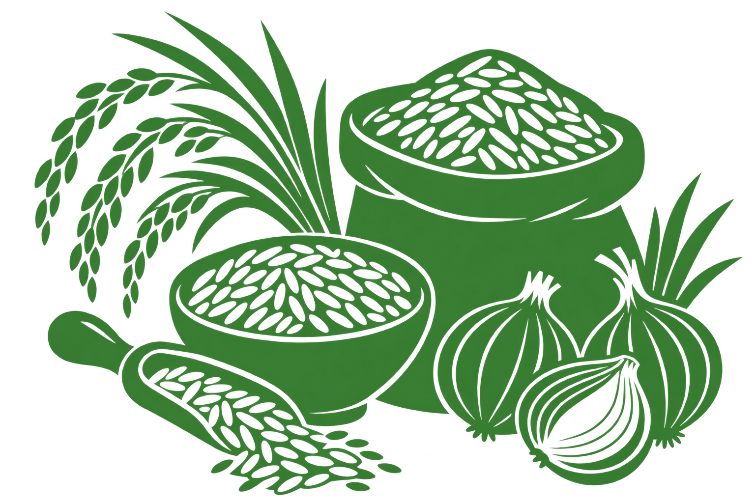 Rice and onion products icon